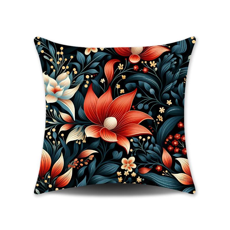 Natural Floral Print Throw Pillow Cover - Spring Design for Sofa, Bedroom, or Gift