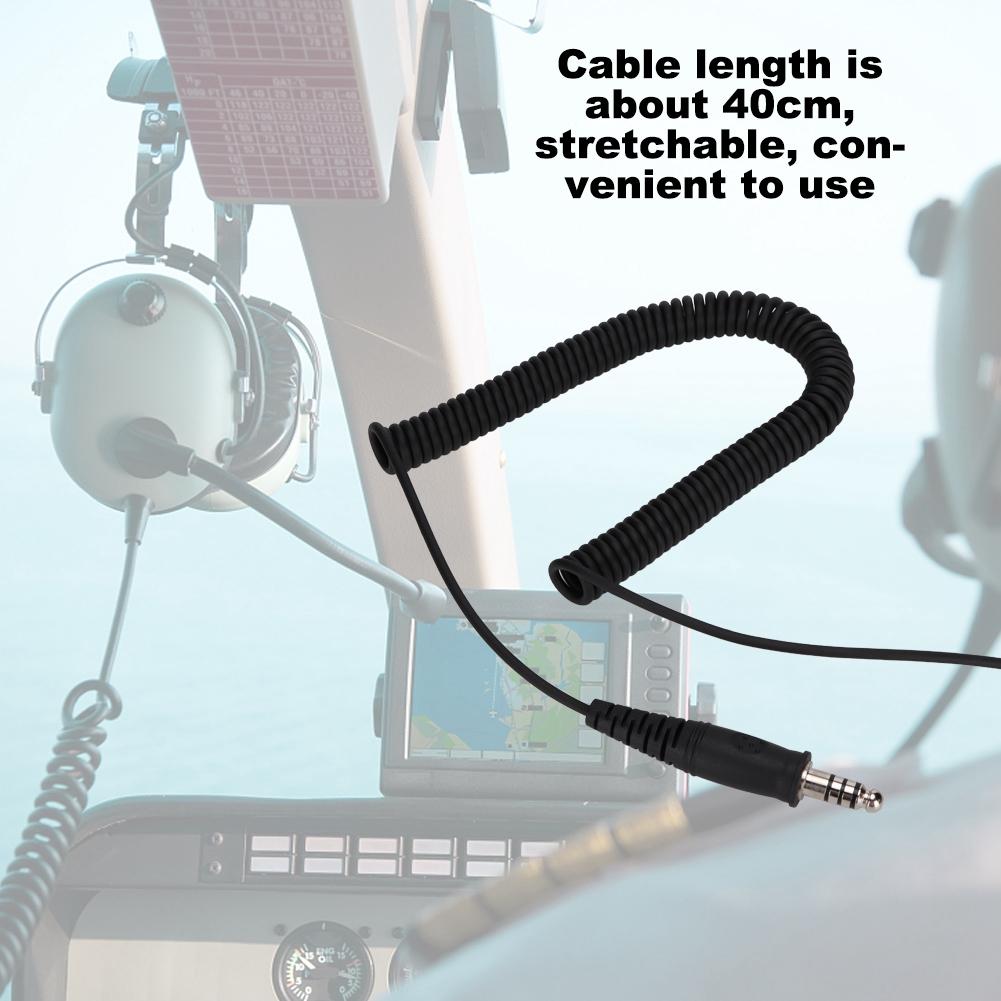 DIY Replacement Cable Spring Adapter Cord for Helicopter Headset U 174 U Military Connector