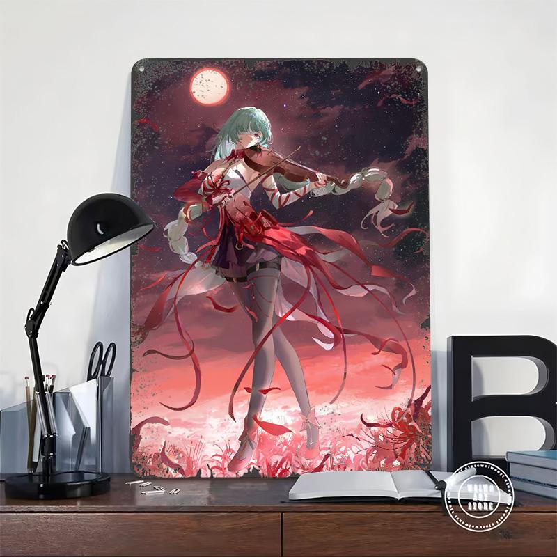 Phrolova Wuthering Waves Tin Plaque Poster Customized Wall Art Retro Vintage Metal Signs for Man Cave Room Decoration Gaming