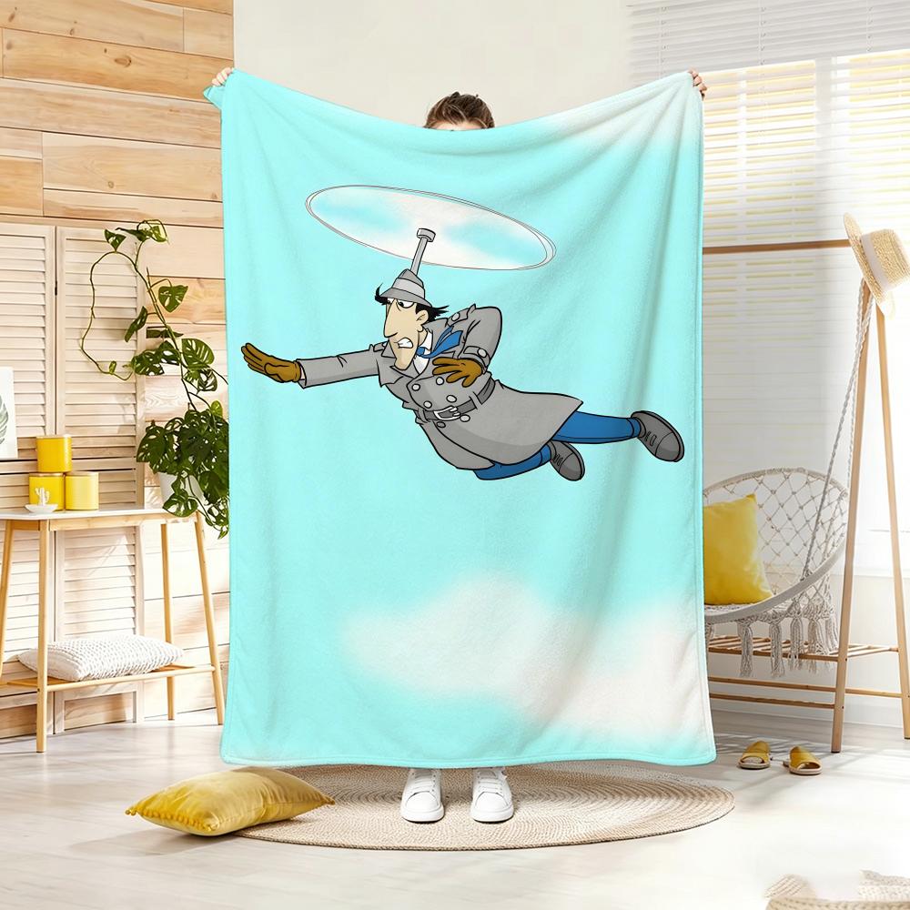 Anime I-Inspector GadgetS Throw Lightweight  Flannel Blanket Soft Skin-friendly for Summer Cooling