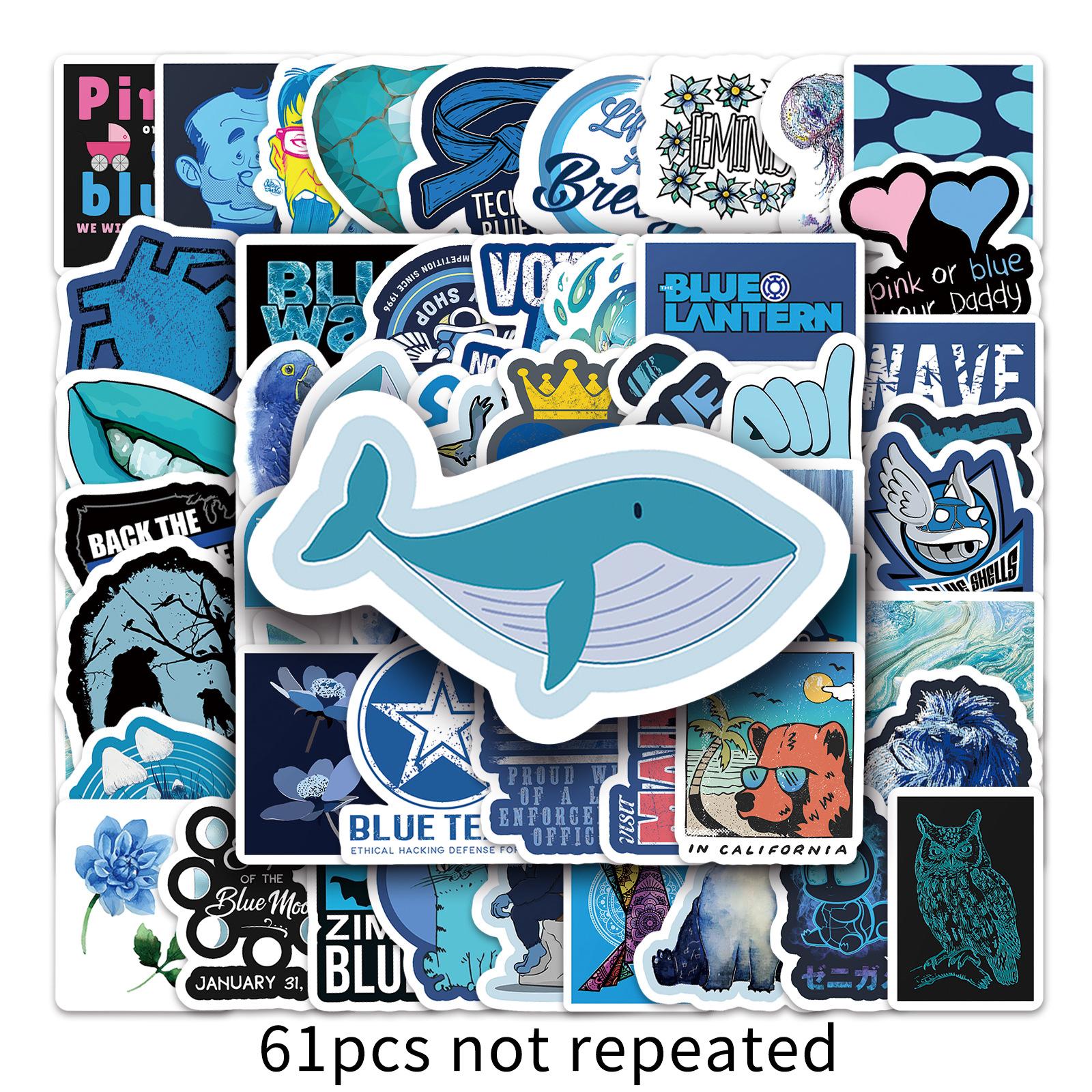 

61 Синий Маленький Свежий Мультяшный Креативный Чемодан Гука Стакан для воды Наклейка на холодильник Наклейка на автомобиль Граффити-наклейка