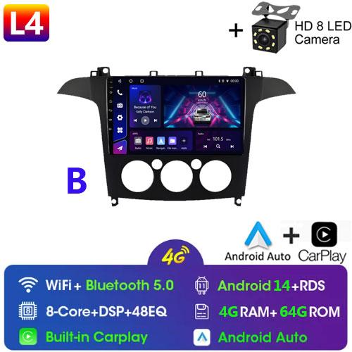 Android14 Car Radio for Ford S Max 2006 2007 2008 - 2010 2011 2015 Car Multimedia Video Player Radio GPS Stereo Auto 2din 7862
