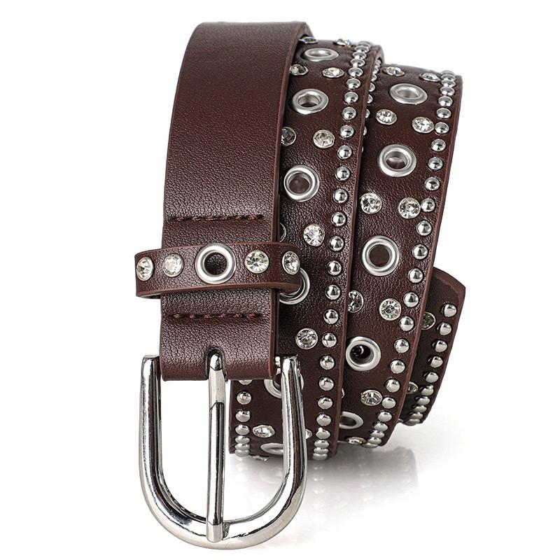 Trend Rivet Belt Heavy Metal Belt Men Women Punk Nightclub Rock Style Jeans Waist Belt Y2K Belt Fashion Decoration Women's Belts