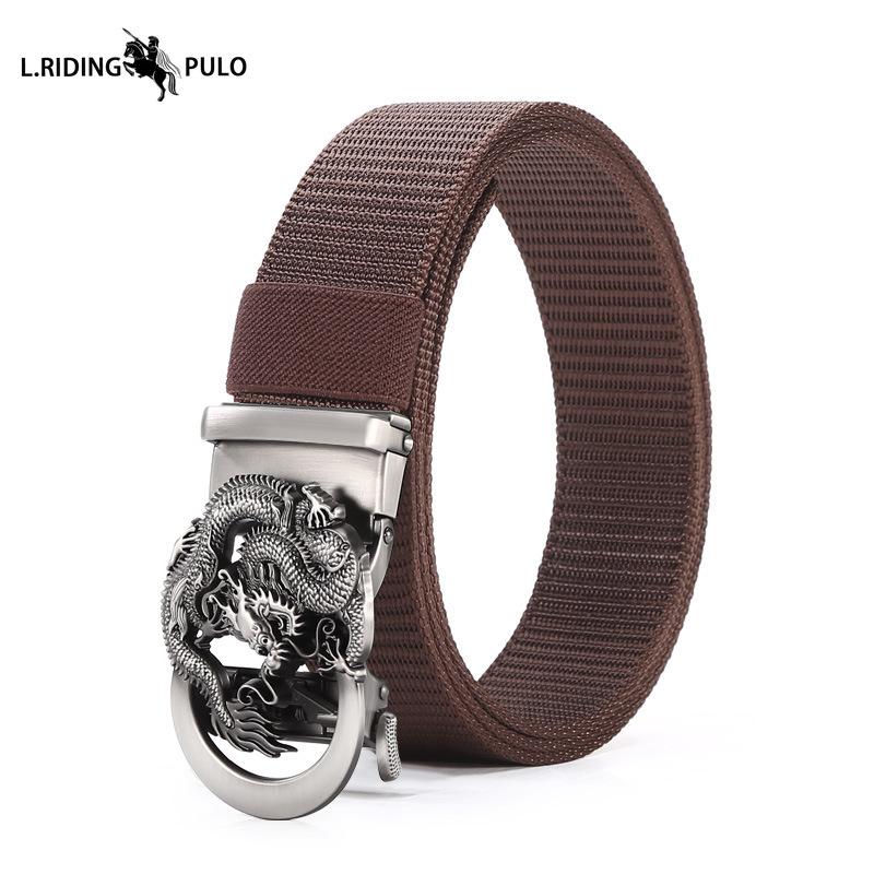Men's Belt Toothless Alloy Automatic Buckle Men's Belt Imitation Nylon Canvas Youth Versatile Casual Belt