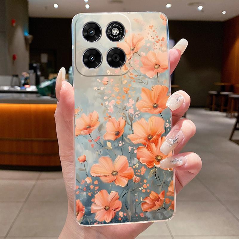 Phone Case For Motorola Moto G67 / Moto G77 Capa Coque Butterfly Bow Protective Casing Transparent Soft Silicone TPU Cover Funda