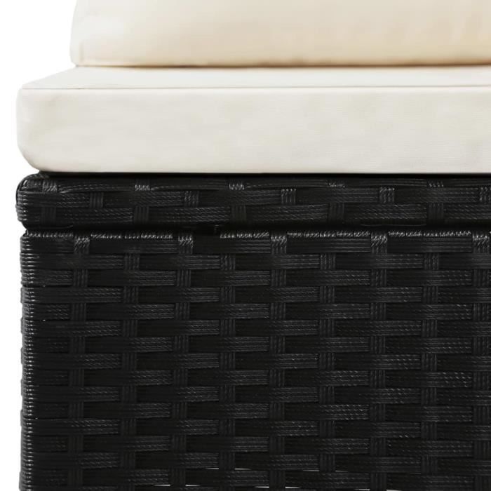 VidaXL Salon de jardin 4 pcs avec coussins Résine tressée Noir