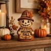 Tiered Tray Autumn Accessories 3 Pcs Fall Wooden Scarecrow Figurines, Farmhouse Rustic Statue with Maple Leaf Sunflower Yard Accents Leaf, Sunflower,