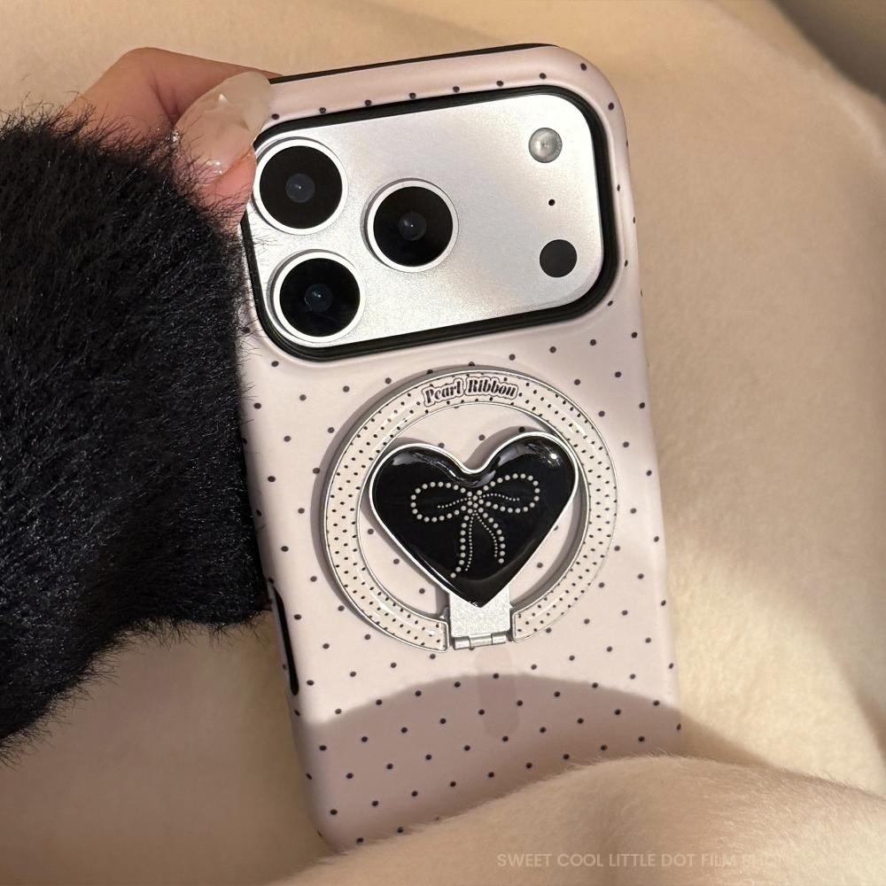 Pearl Bow Is Suitable for Apple 16 Mobile Phone Case IPhone17promax Film 14 Korean 11 Magnetic Bracket