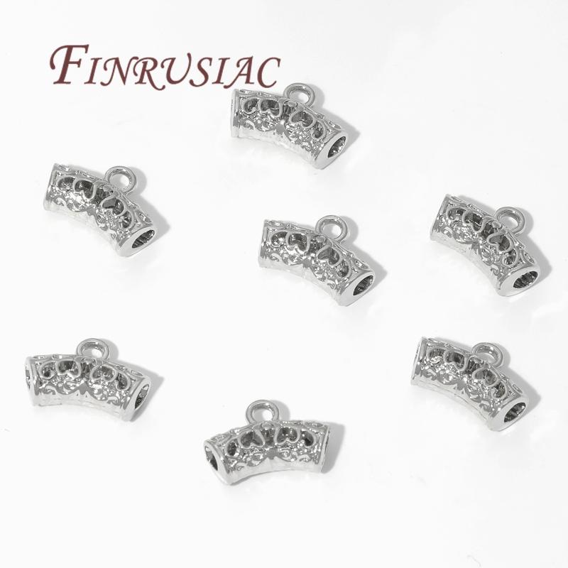 5-15Pcs/Lot 18K Gold Plated Bails For Pendants,Curved Tube Spacer Bead Findings,Beads Bails Connectors For Jewelry Accessories