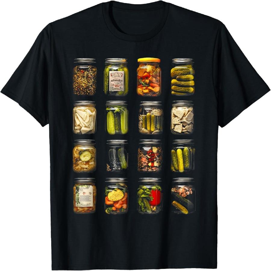 Unisex-Adults Vintage Retro Canned Pickles Lovers T-Shirt S