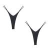 2 Pezzi Perizoma Cotone Doppio Strato a Taglio Alto Slip Bikini Donna G-string Biancheria Intima con Elastico Sottile Doppia Cintura