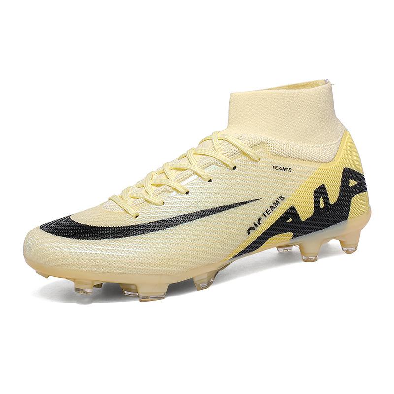 Foreign trade high-top football shoes men's and women's TF knitted mesh sports AG sneakers special training shoes for sports competitions