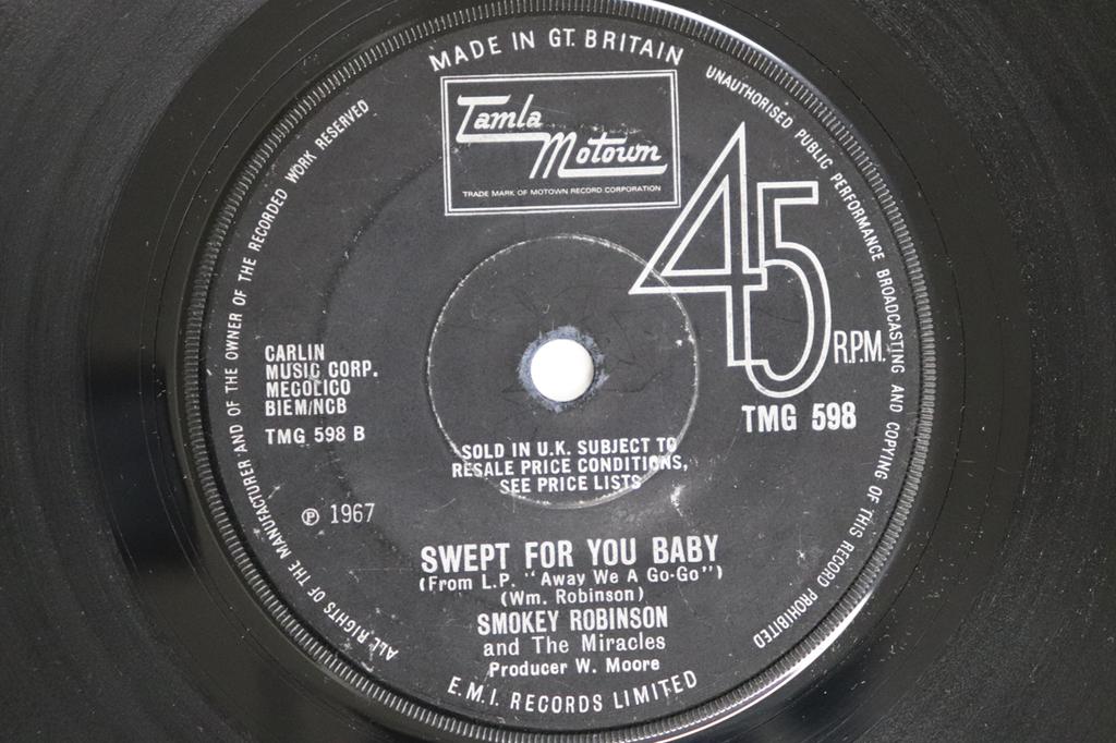 7inch Record MIRACLES - The Love I Saw In You Was Just A Mi TMG598 Tamla Motown 1967 UK Soul/Funk Used
