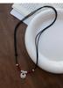 Adjustable 999 Sterling Silver Chinese Fu Necklace for Women with Safe Auspicious Cloud Buckle & Hand-woven Rope