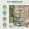 4 Tier Mini Portable Greenhouse Compact Plant Grow Shed Metal Frame PE Cover with Lockable Rolling Wheels, Clear