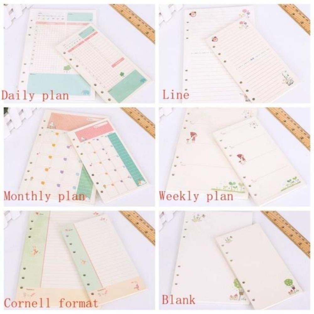 A6 Loose Leaf Notebook Paper Refill Spiral Binder Inner Page Filler Weekly Monthly Schedule Notes Printing Stationery Office School