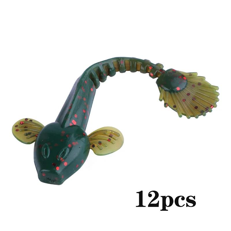 Soft Lure 4.5g 3.5in 90mm 12PCS/Lot Fishing Swimbait Lure Set Tail Worm Saltwater/Freshwater Fishing Baits