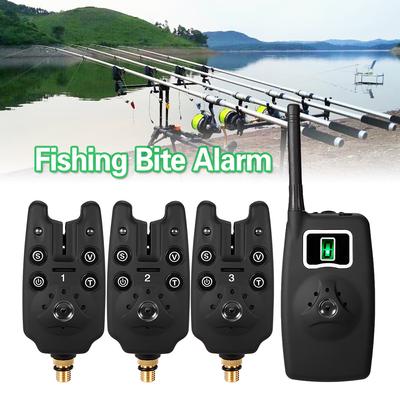 Lixada Wireless Fishing Bite Alarms Set Digital Fishing Alarm Kit LED Alarm Indicator Alert Bell