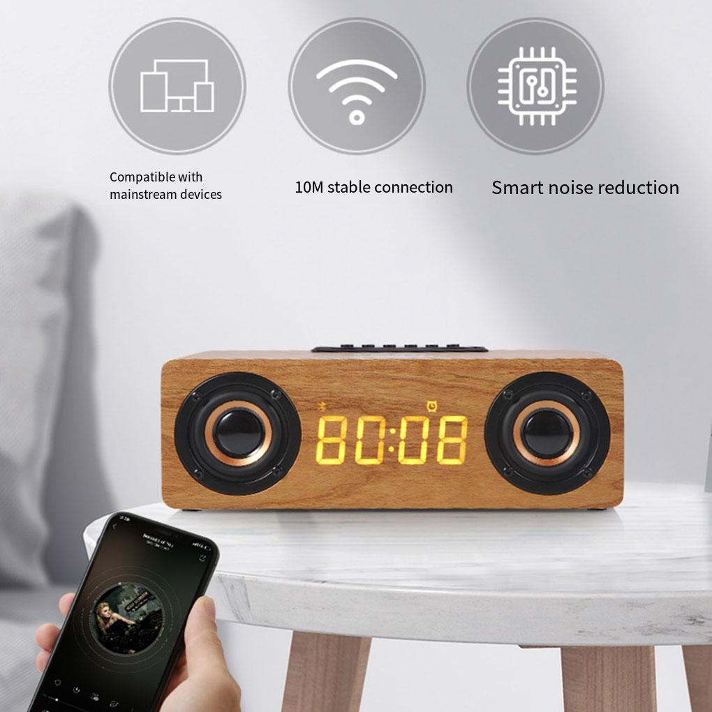 Boxe Bluetooth Wireless K1 Ceas Digital din Lemn TV BT Sound Box Bass Puternic Radio FM Bară de Sunet Surround Stereo