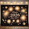 VIKAMA 2026 New Year Tapestry Fireworks Living Room Background Wall New Year's Eve Party Hotel Banquet Countdown Photo Props
