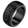 ChainsPro Norse Viking Runes Spinner Ring Stainless Steel Rotatable Fidget Ring for Men Anxiety Relief