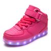 Children's light shoes led luminous shoes charging sports shoes high-top baby shoes male and female students female board shoes