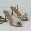 Mode Neu 2025 Sommer Damen Sandalen Diamant Schleife Dekoration Transparent Offene Zehen Abendparty Hochzeit Damen Hohe Absätze Frau Schuhe
