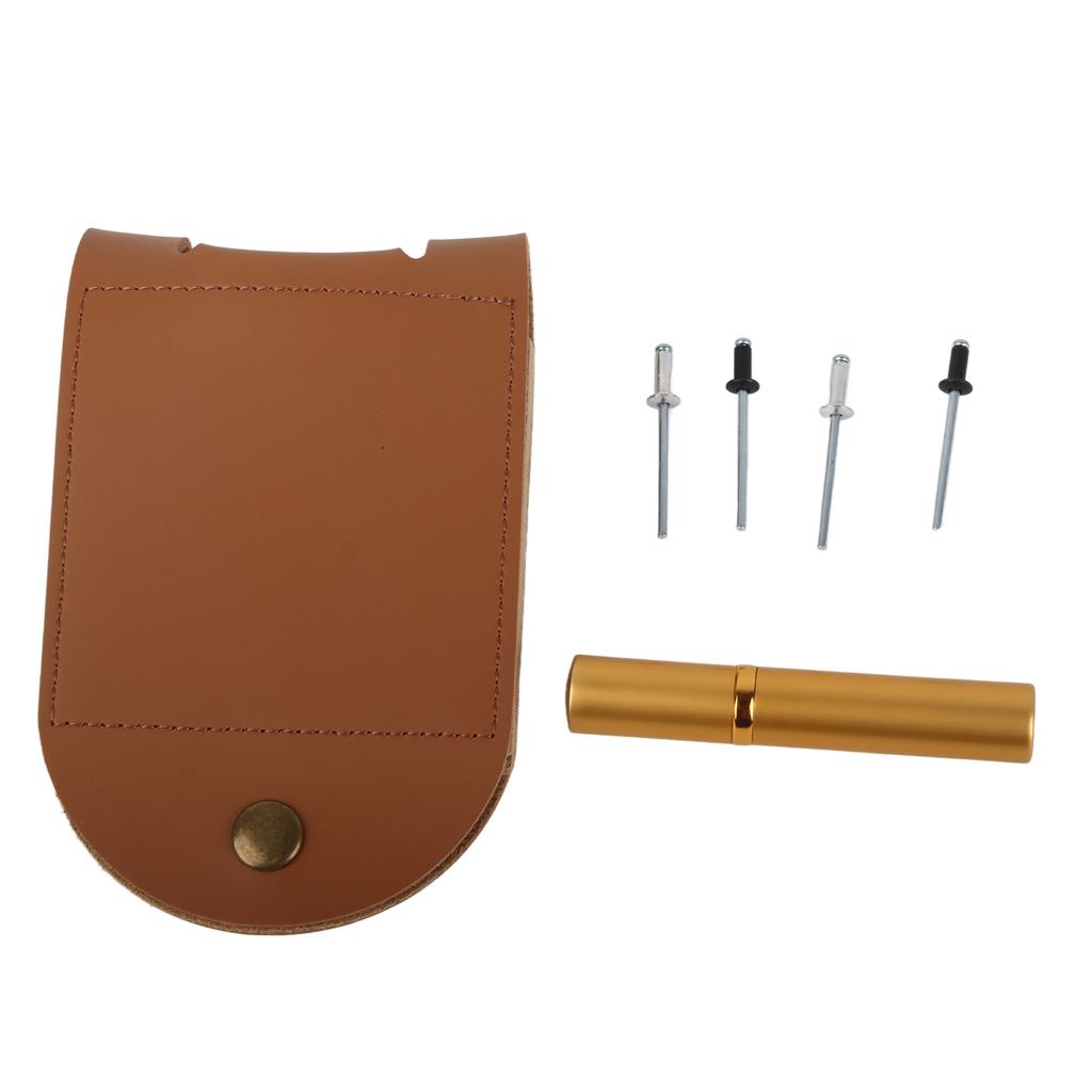 Krybbespillsett i lær med pinne Lettvektig Brun 2 spor Lærspillpose Poengtavle