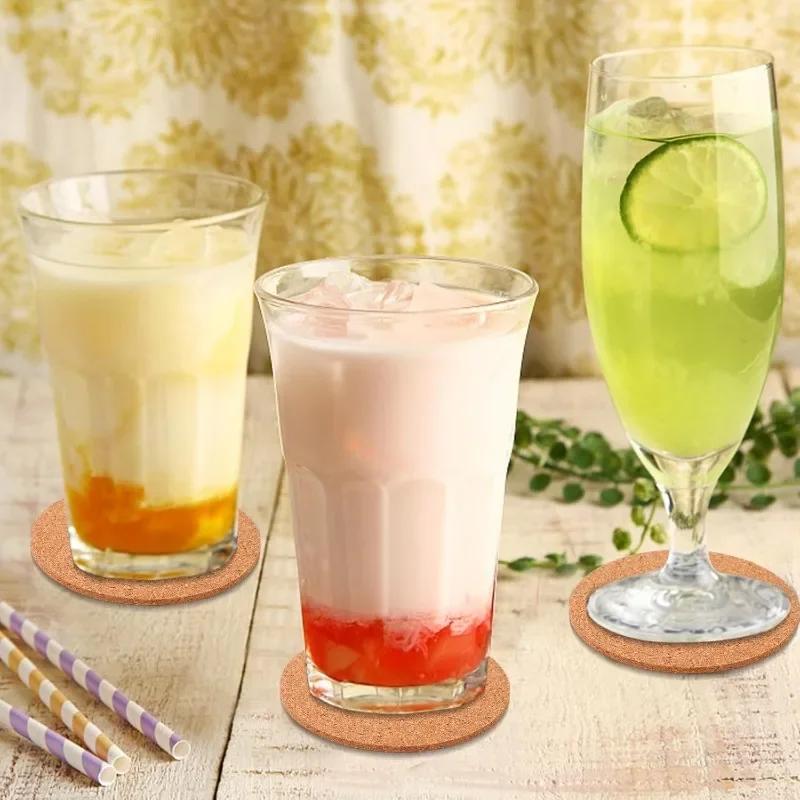50/1PCS Non-Slip Cork Coaster Natural Round Wooden Cup Mat Heat Insulation Pads Tea Coffee Mug Drinks Holder Table Decoration