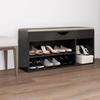 VidaXL Shoe Bench with Cushion Grey 104x30x49 Cm Chipboard