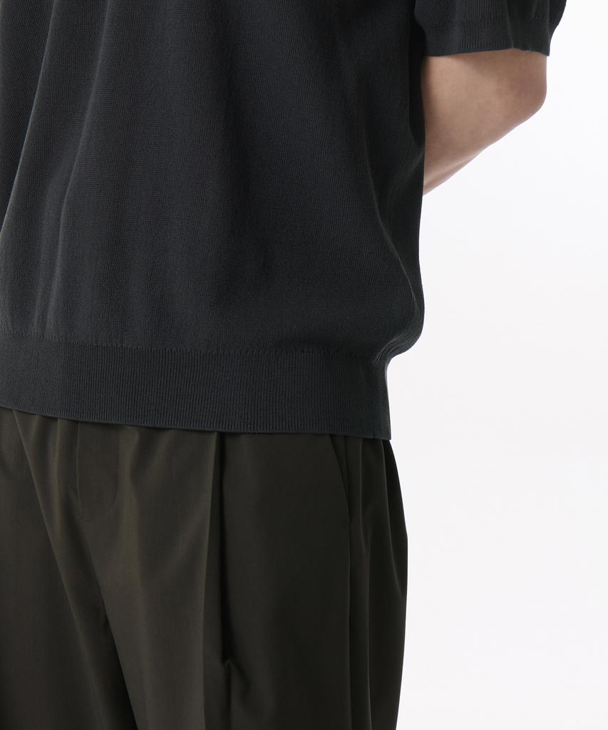 MUSINSA STANDARD Cool Touch Slit Neck Knitted Polo Shirt [Dark Grey]
