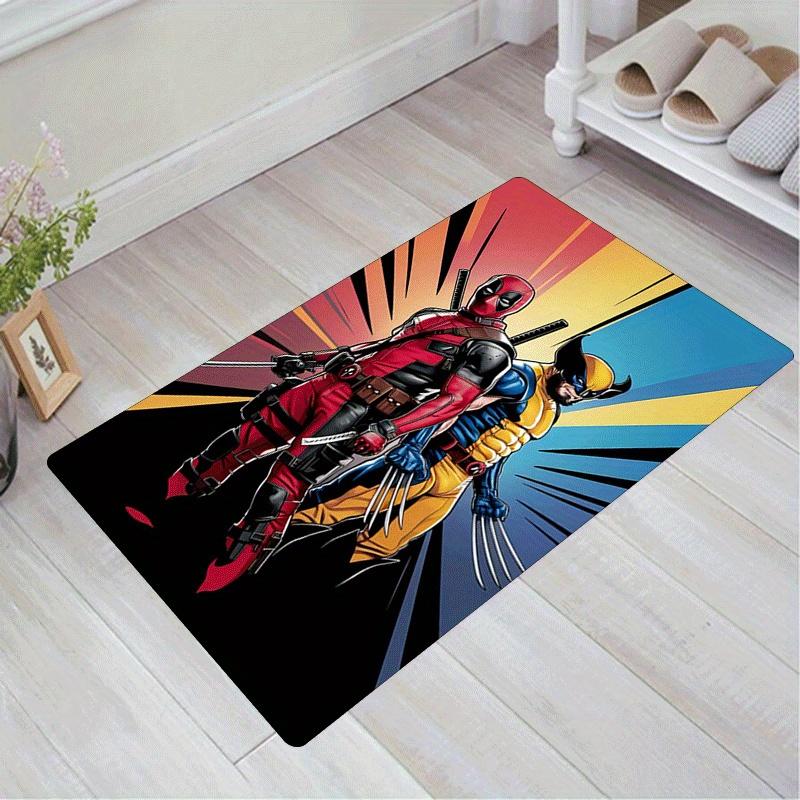 

1pc Deadpool and Wolverine Pattern Area Rug Soft Flannel Floor Mat for Living Room,Office,Bedroom and Carpet,Sofa Coffee Table Floor Mat 60cm by 90cm
