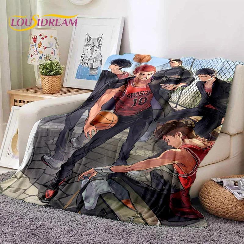 Cartoon Slam Dunk Basketball Anime Soft Flannel Blanket for Beds Bedroom Sofa Picnic,Throw Blanket for Outdoor Leisure Nap Gift