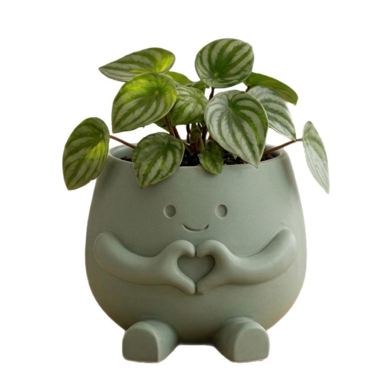 Face Flower Pot Cute Resin Flower Head Planter For Indoor Outdoor Unique Sit Chair Pots Home Garden Decor