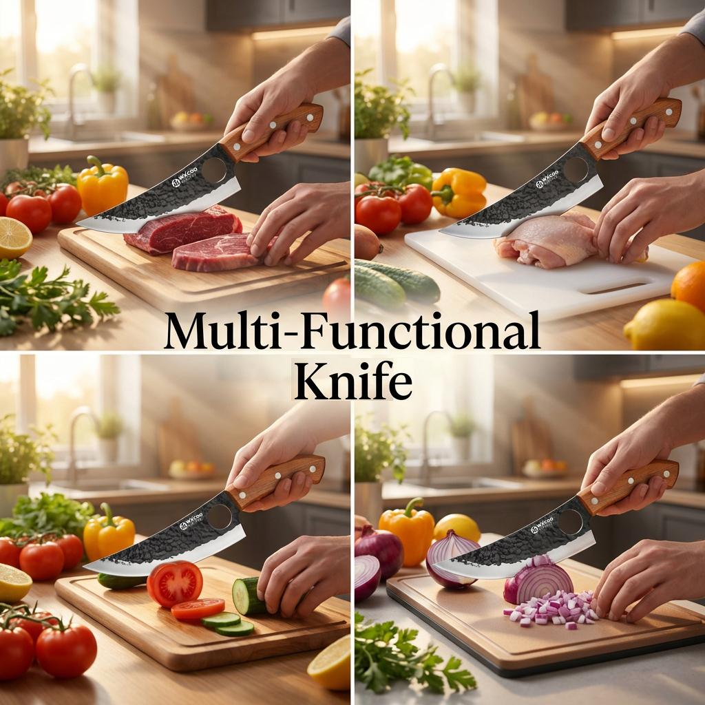 Forged Chef Knives Professional Kitchen Knife Wooden Handle Meat Cleaver Fruit Cutter Boning Knife Kitchen Supplies BBQ Cooking