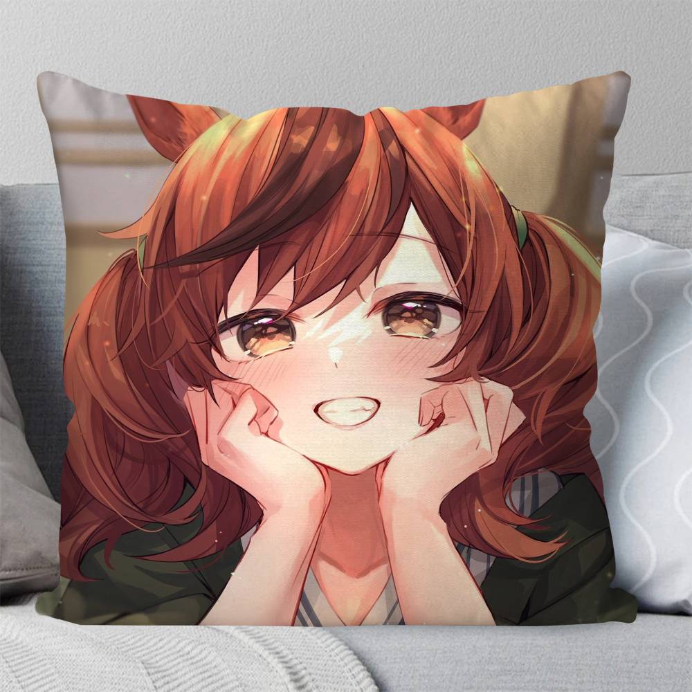 Nice Nature Anime Uuma Musume Pillow Case Fashion Square Pillowcase Bedroom Sofa Room Ins Decoration Leisure