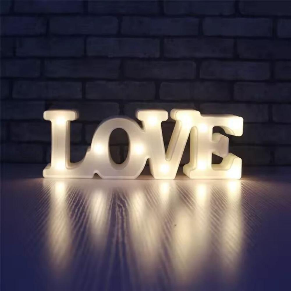 1PC Love&Heart Shaped LED Night Light,Battery Powered Romantic Decoration Lights For Wedding,Proposal,Birthday,Party,Photo Props