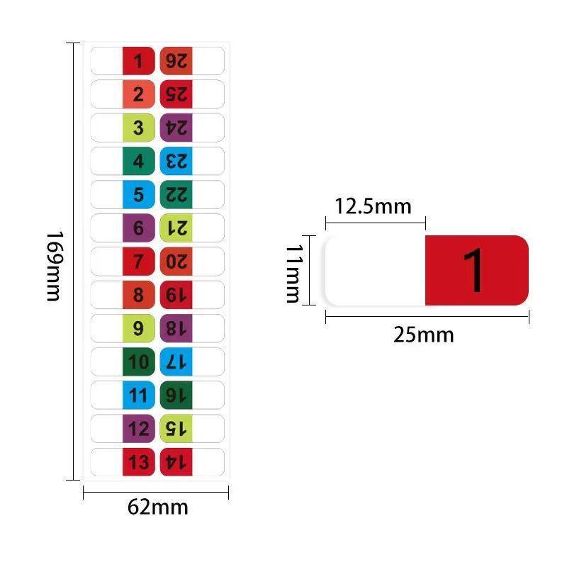 Colorful Transparent Letter Index Stickers for Books and Dictionaries