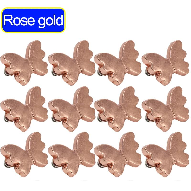 

Butterfly-shaped Magnetic Curtain Clips Nail Free Detachable Window Buckles Light Blocking Curtain Holders Tablecloth Fastener (Rose gold,1Pair) рожевий колір золота