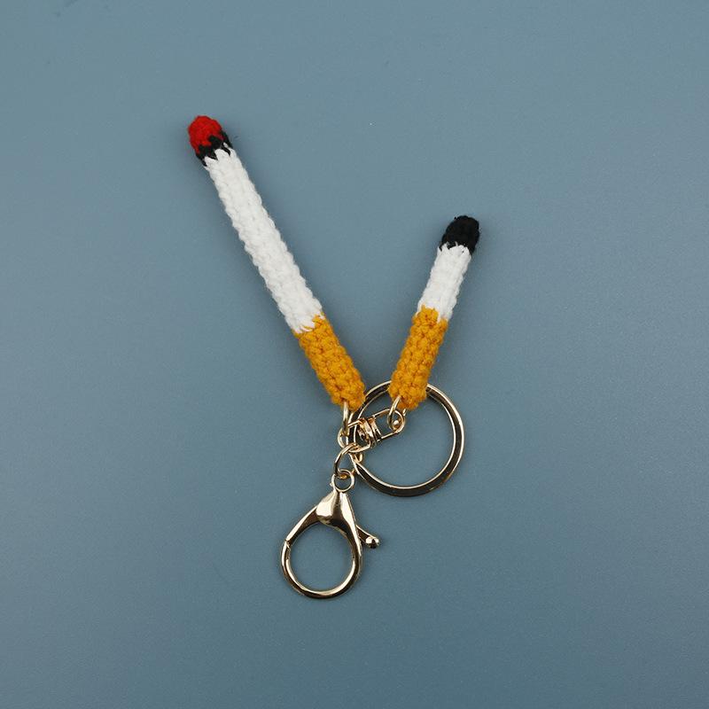 Portachiavi Crochet Sigaretta Portachiavi Lavorati a Maglia Ciondolo Creativo per Borsa Accessori Portachiavi