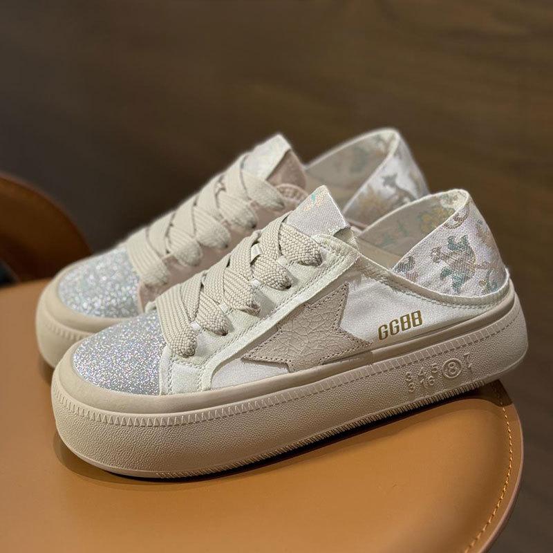 

Новые кожаные белые туфли в китайском стиле в национальном стиле, женские летние новые дышащие двухсторонние повседневные спортивные туфли для скейтбординга, звездные туфли 40