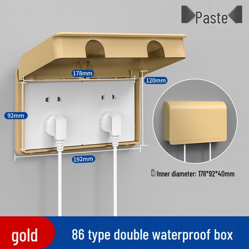 Type 86 Waterproof Bathroom Socket Cover: Child-Proof, Adhesive Shield Box