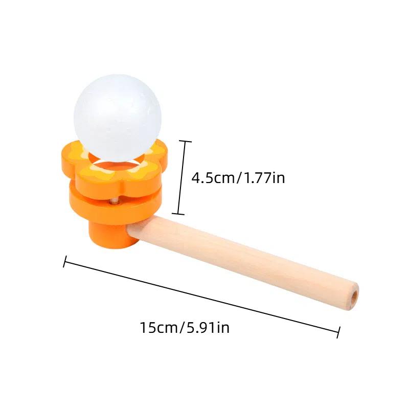 Wooden Cartoon Animal Suspension Ball Blower Children'S Early Education Puzzle Parent-Child Games Training Lung Capacity Toys