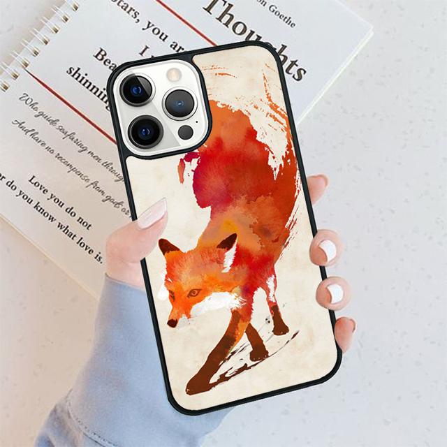 Watercolor Painting The Fox Phone Case For iPhone 17 Air 15 16 16e 11 12 13 14 Pro Max Cover For iPhone 17 Air Max Plus Fundas