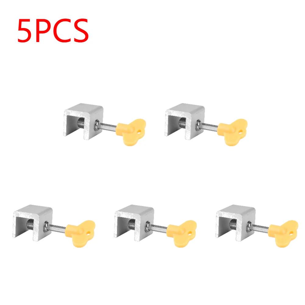 1-10Pcs Aluminum Alloy Window Security Lock Limit Sliding Door Windows Restrictor Child Safety Anti-theft Household Improvement