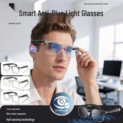 Bluetooth AI Smart Glasses with Metal Spring Hinges for Music & Calls - Black Wireless Technology