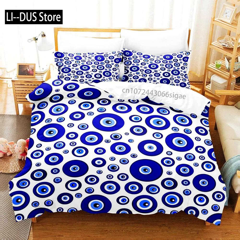 Hip Hop Turkish Evil Eye Bedding Set Single Twin Full Queen King Size Aldult Boys Man Bedroom Duvet Covers Sheet Set