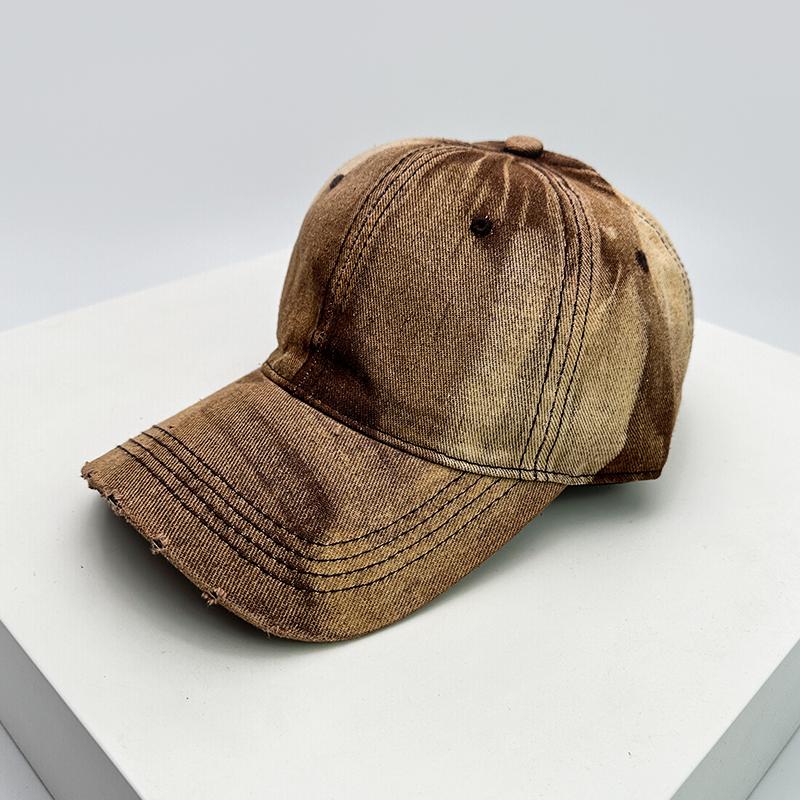 Und Damen Gradient Vintage Distressed Baseballkappen Minimalistischer Sonnenschutz Street Style Atmungsaktive Snapback Hüte All-Match Mode Lässig Ins