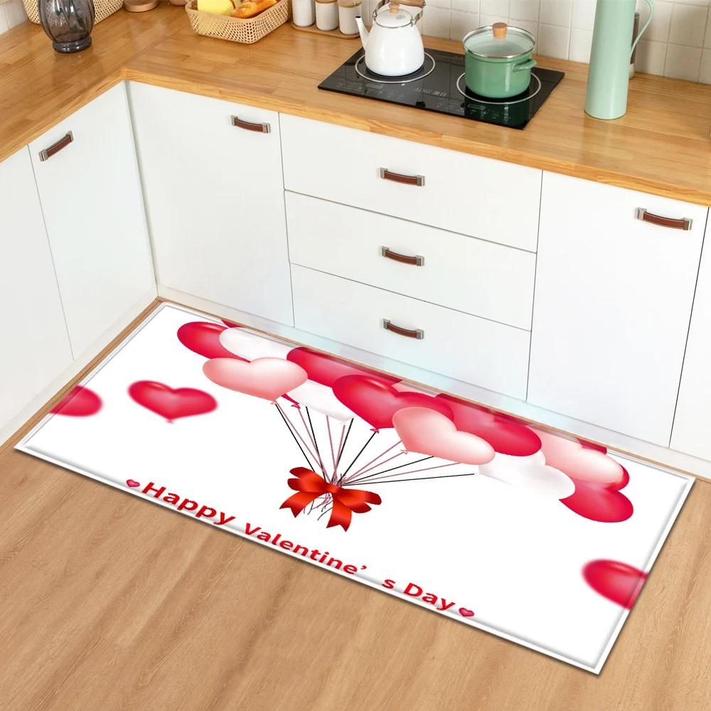 Valentinstag Liebe Rosenmuster Hausküche Bodenmatte Eingangsbereich Dekoration Bodenmatte