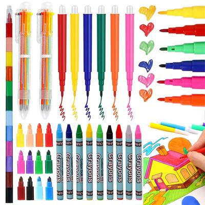 1~5pack Drawing Pen Crayon Marker Ball-point Pen Multiple Colors Suitable for Paper Non-woven Canvas Painting School Supply TMZ